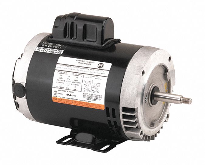 Jet Pump Motor: Open Dripproof, Face Mounting, 3 HP, 3, 600 Nameplate RPM, 208-230V AC, 1