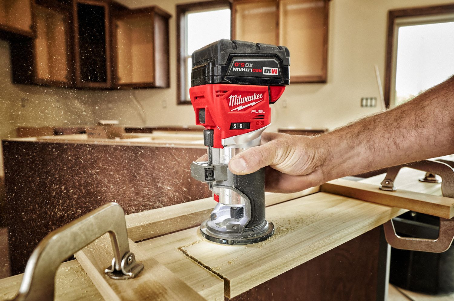 MILWAUKEE Cordless Compact Router, 18.0 V Voltage, 5.0Ah Battery