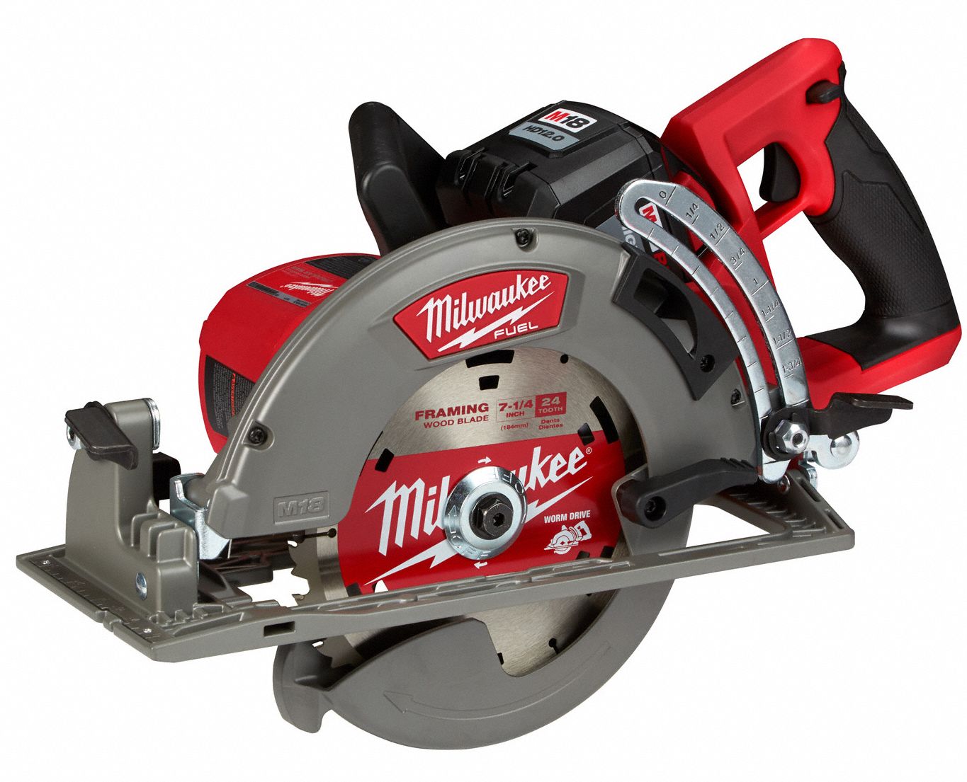 MILWAUKEE Circular Saw Kit, 7 1/4 in Blade Dia., Left Blade Side, Bevel