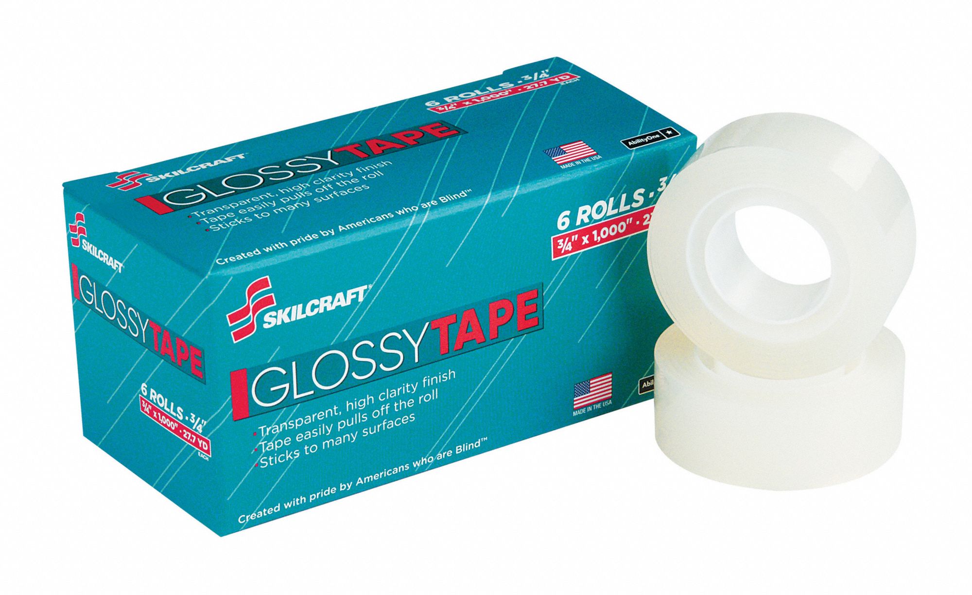 OFFICE TAPE,83-1/3 FT L,POLYETHYLENE,PK6