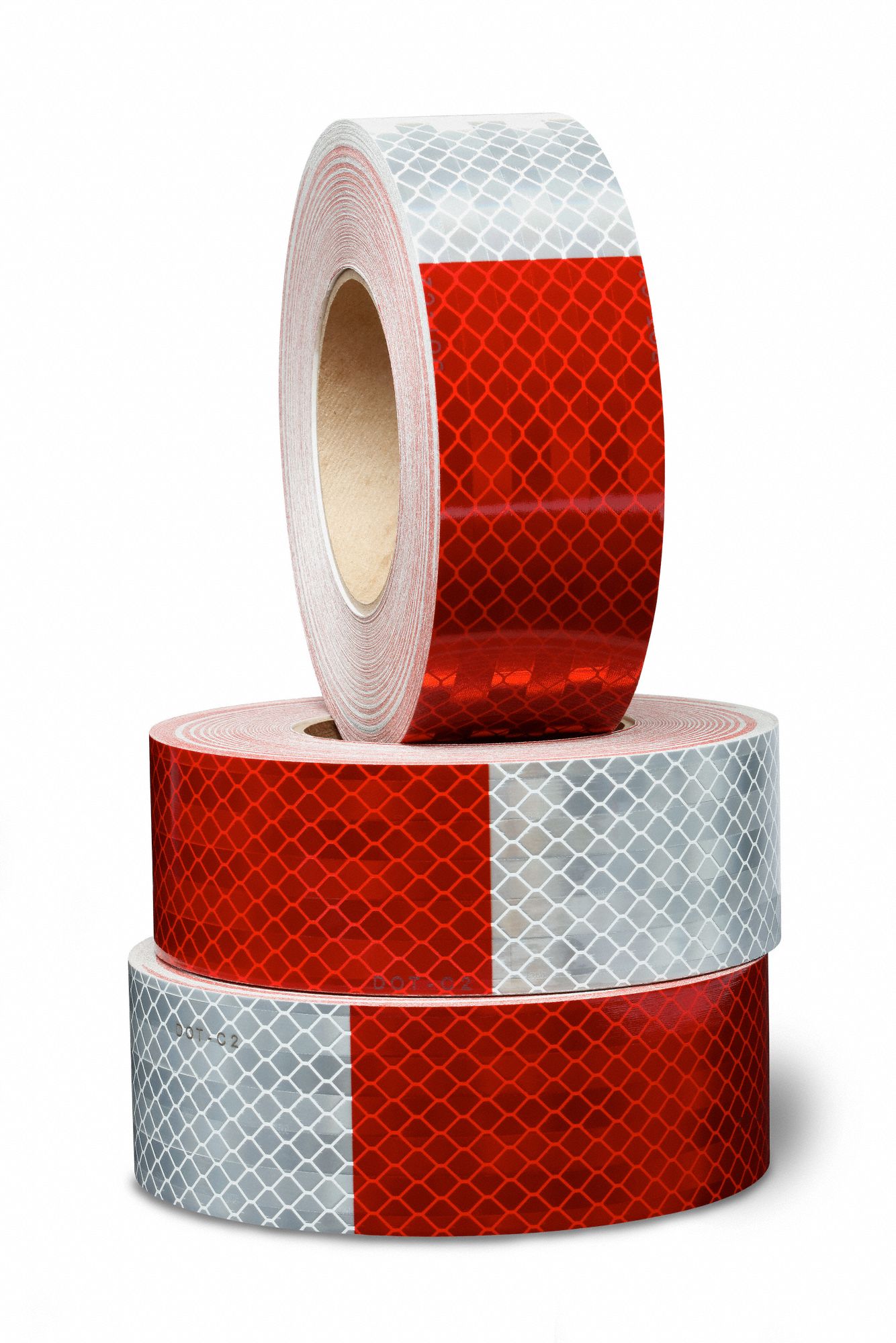 WHITE RED Reflective   Conspicuity Tape 1-1/2" x 50' 7-11 