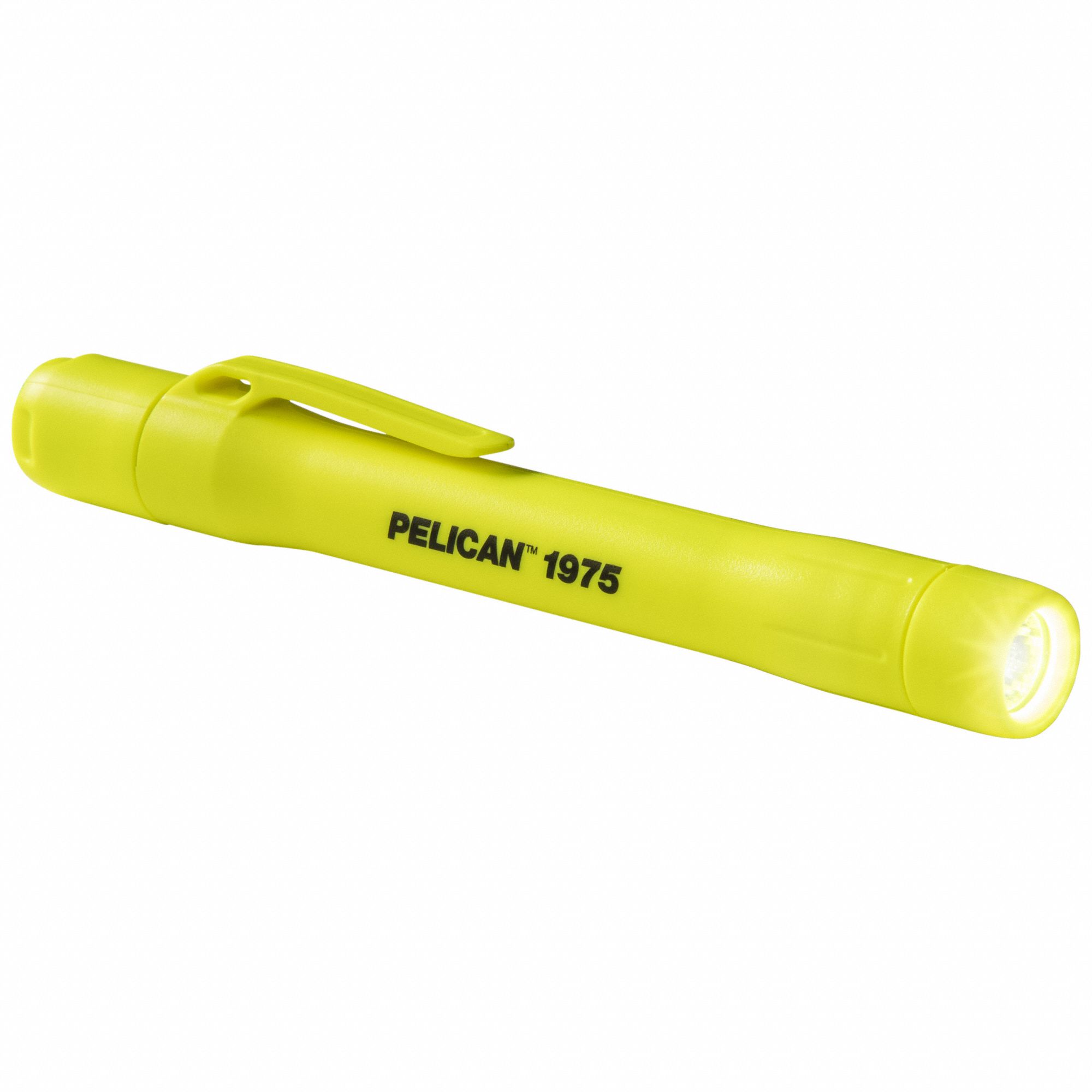 HANDHELD FLASHLIGHT W MOUNT, LED, 117 LUMENS, 24 M BEAM, YELLOW, 5.75 IN L/0.75 IN DIA, PLASTIC/PC