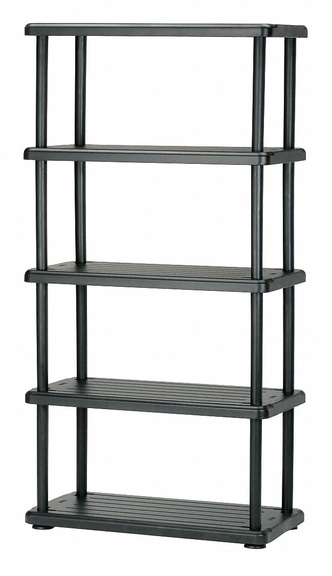 Shelf: 36 in x 18 in, 74 in Overall Ht, 5 Shelves, 180 lb Load Capacity per Shelf