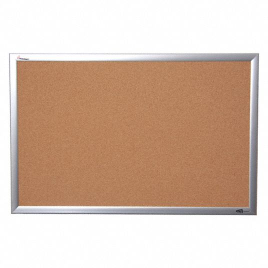 SKILCRAFT Push-Pin Bulletin Board, Cork, 24 inH x 36 inW, Brown ...