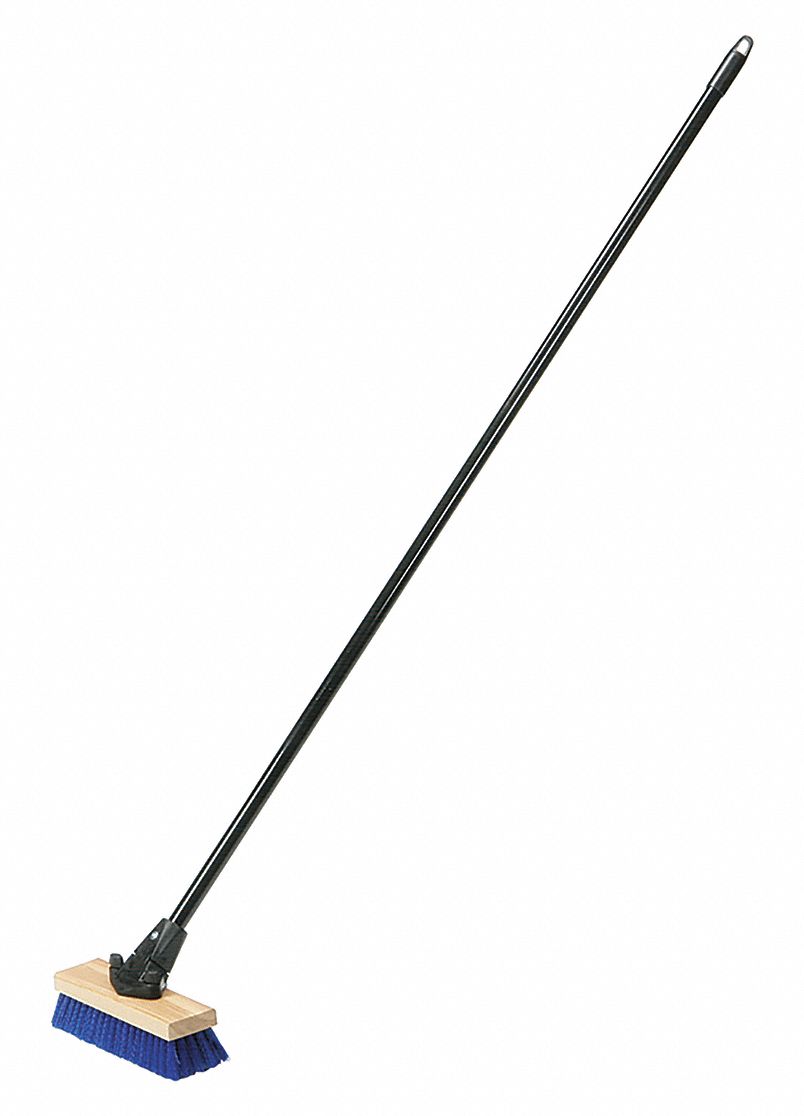 SKILCRAFT Deck Brush Wood, 10 in Sweep Face, 59 in Broom Handle Lg, No
