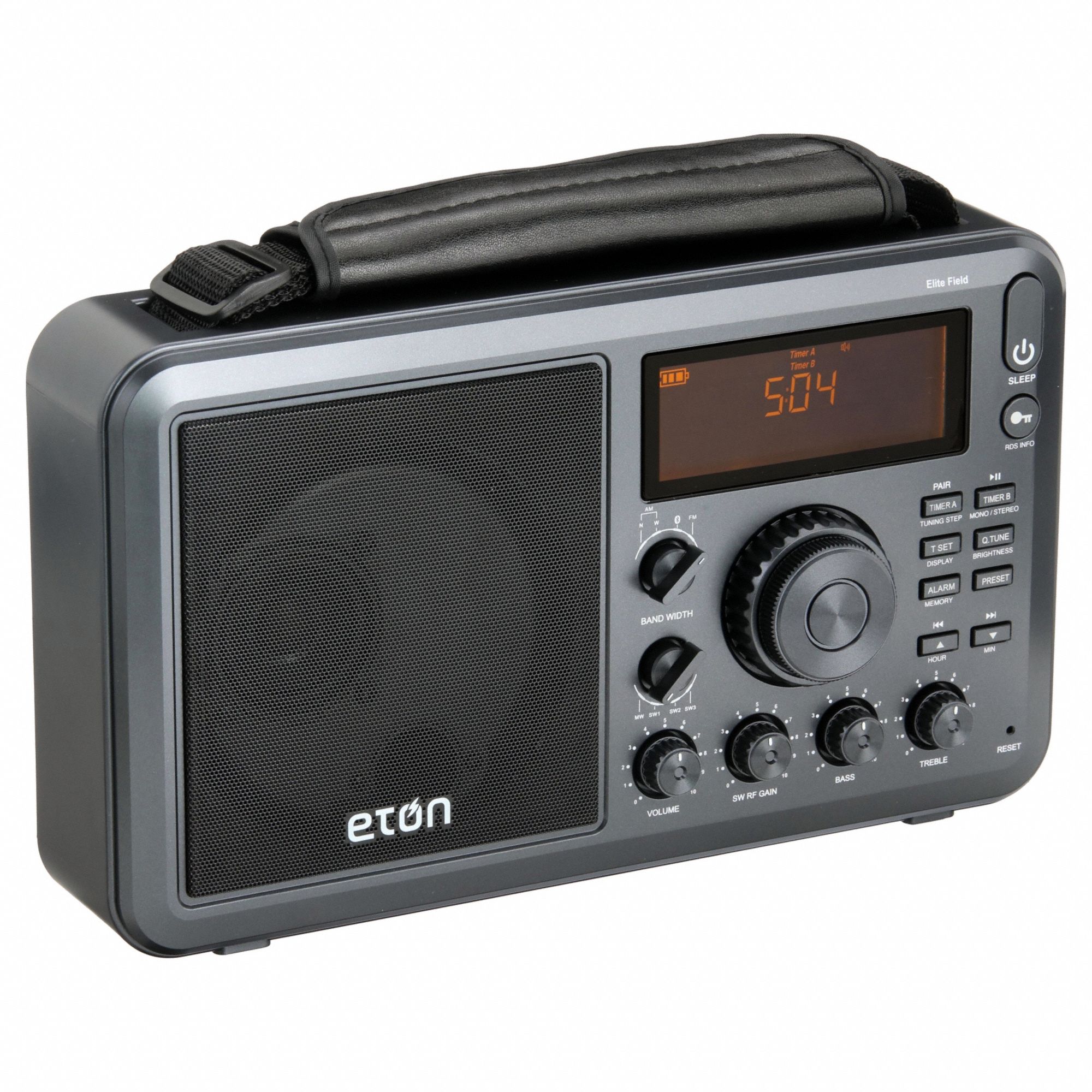 ETON, AM/FM/SW, Mineral Gray, Mini Shortwave Radio 55MR65NELITEFIELD Grainger