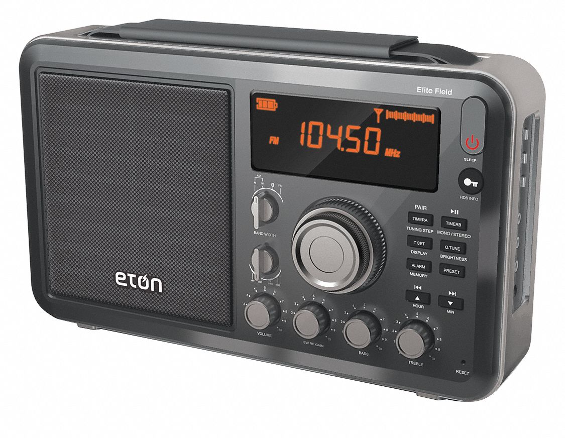 Mini Shortwave Radio: AM/FM/SW, Mineral Gray, LCD, Digital, Carrying Strap, NELITEFIELD