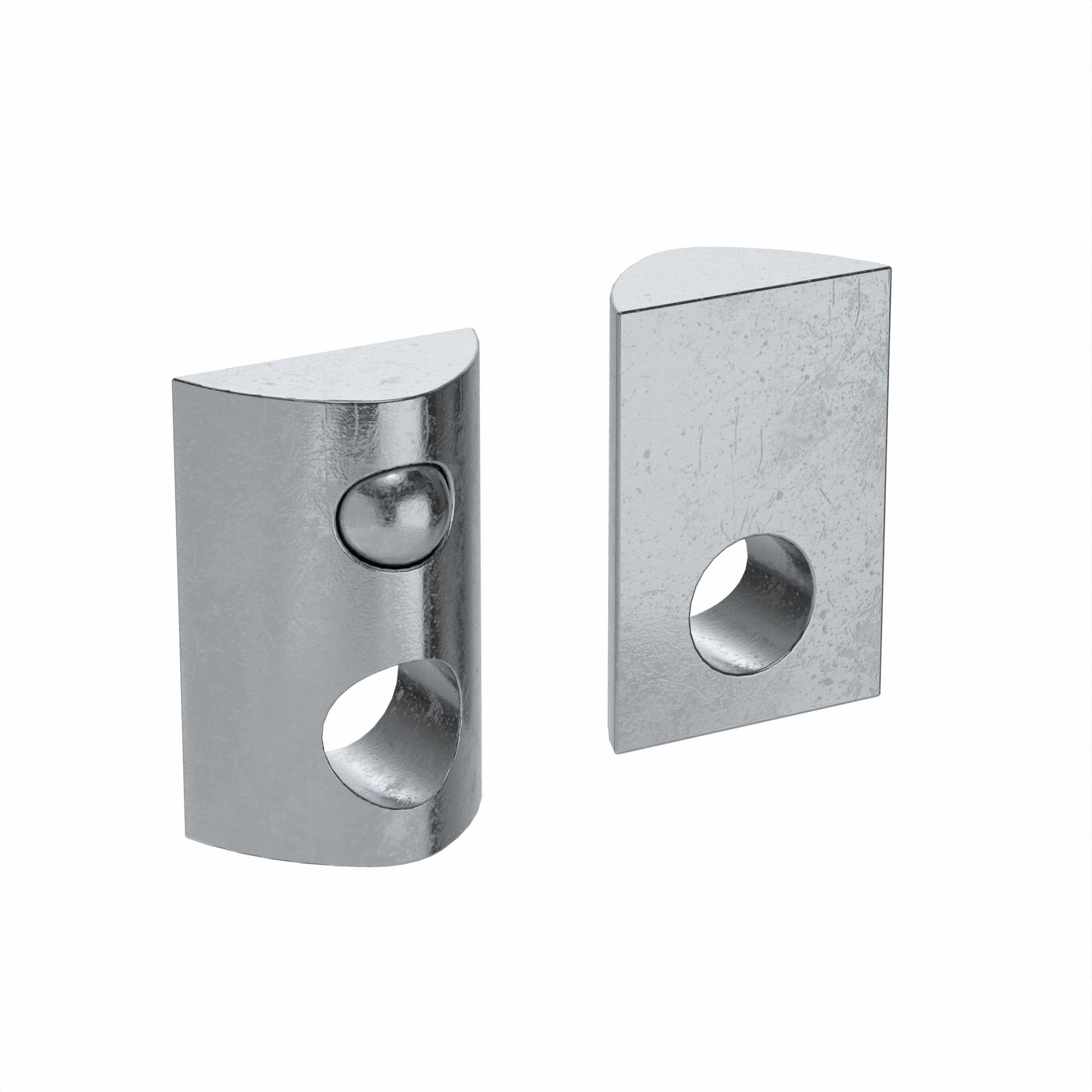 Roll In T-Nut: 1/4"-20 Size, For 0.3 in Slot Wd, 10 Series, Single Offset, Zinc-Plated, Steel, 4 PK