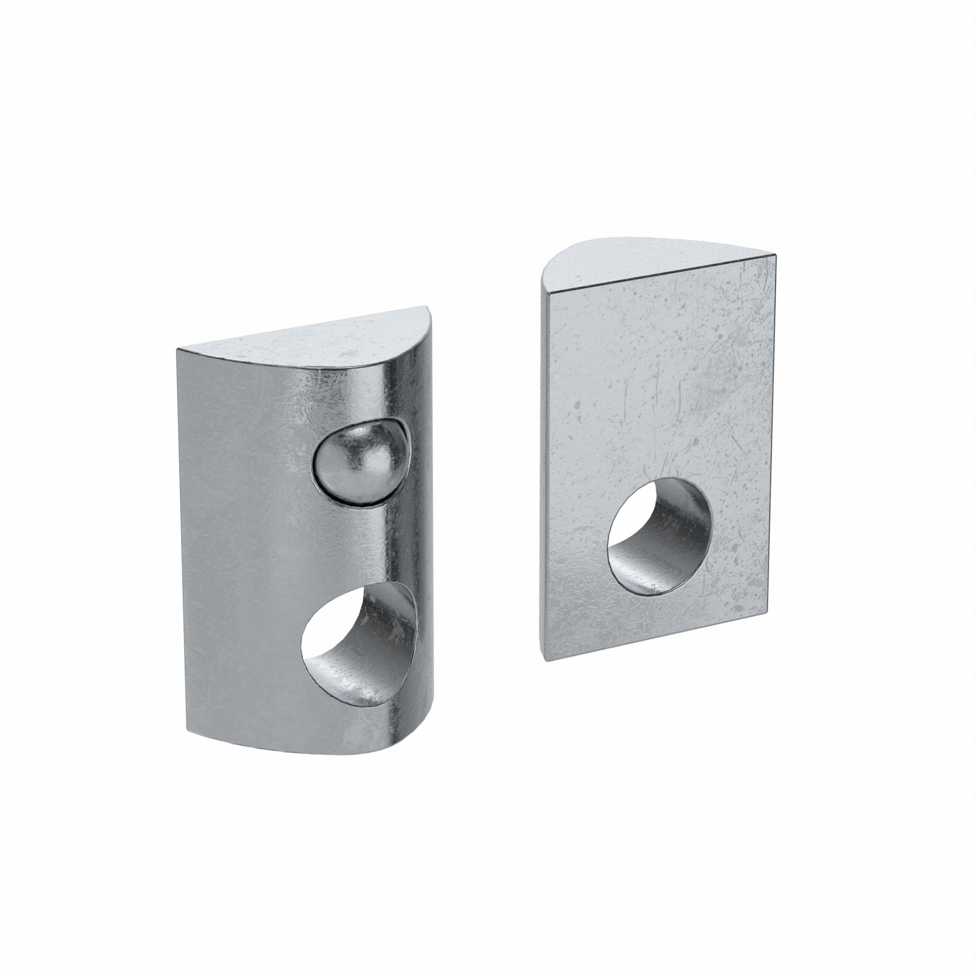 Roll In T-Nut: M6 Size, For 6.5 mm Slot Wd, 10 Series, Single Offset, Zinc-Plated, Steel, 4 PK