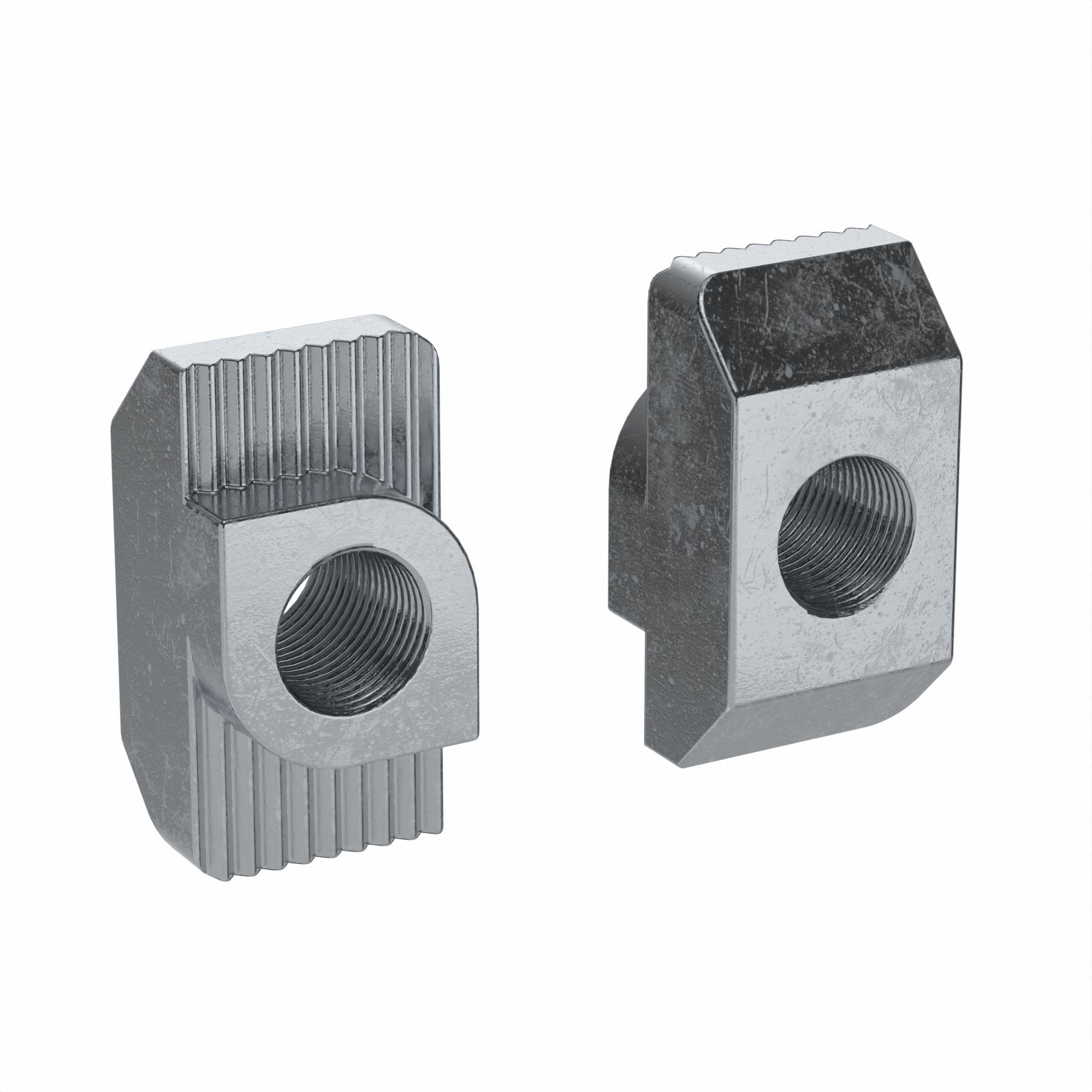 Hammer Nut: M4 Size, For 6.5 mm Slot Wd, 10 Series, Single Center, Zinc-Plated, Steel, 4 PK