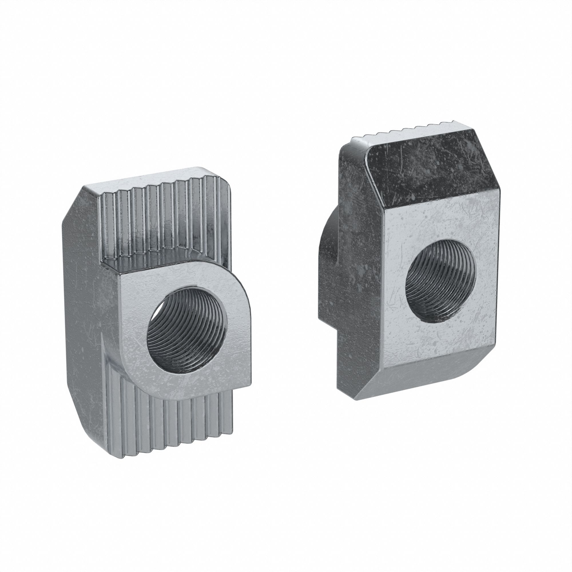 Hammer Nut: M8 Size, For 10 mm Slot Wd, 45 Series, Single Center, Zinc-Plated, Steel, 4 PK