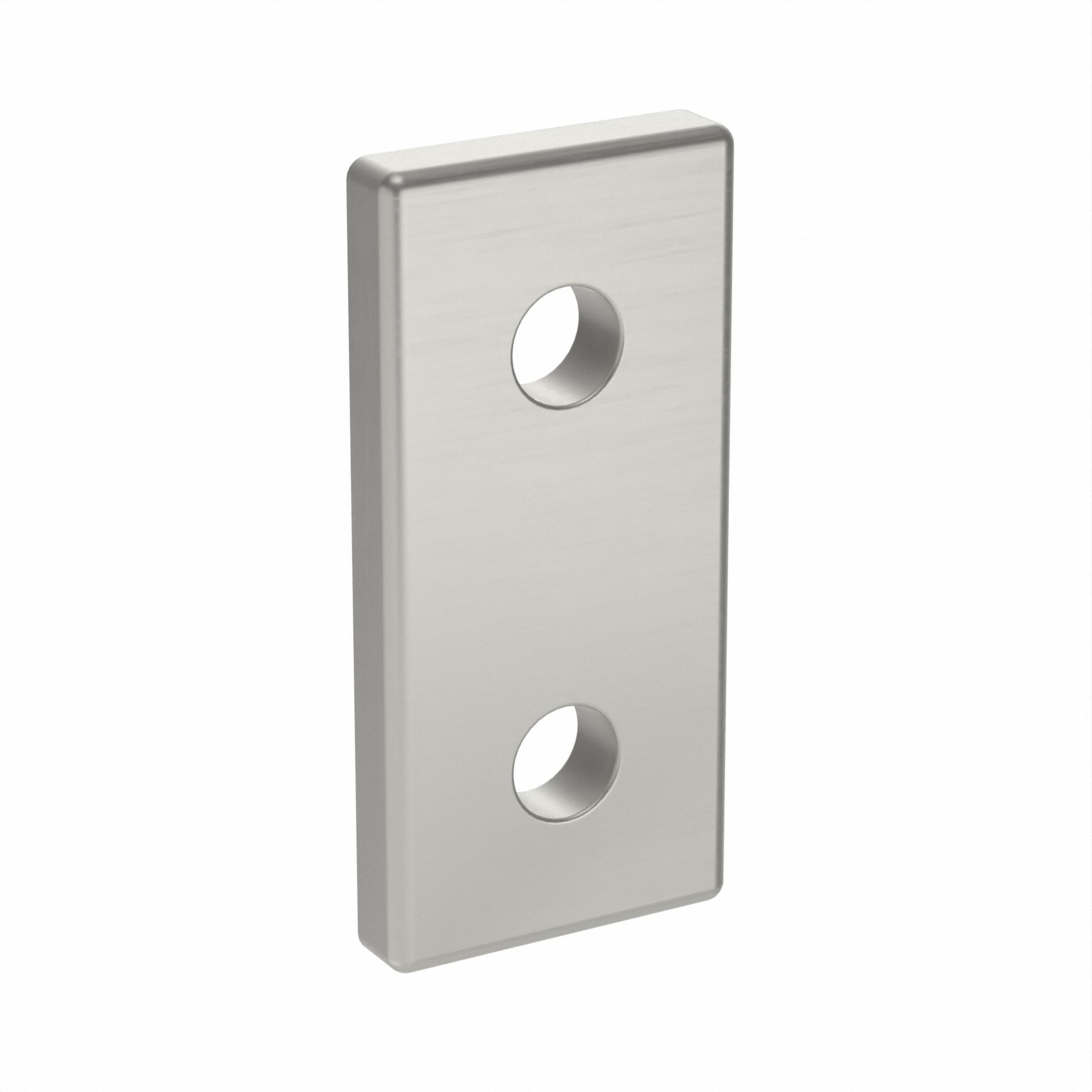Joining Plate: Straight Flat Plate, 20 Series, 38 mm x 18 mm x 4 mm, For 5 mm Slot Wd, 2 Holes, Gray
