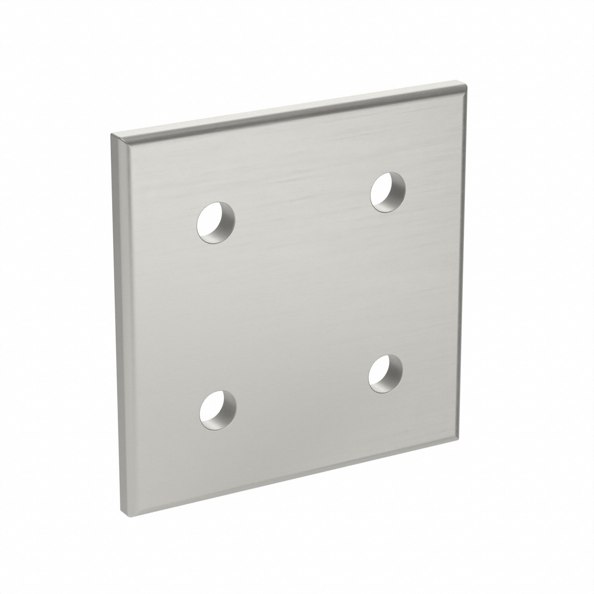 Joining Plate: Square Flat Plate, 45 Series, 86 mm x 86 mm x 6 mm, For 10 mm Slot Wd, 4 Holes, Gray
