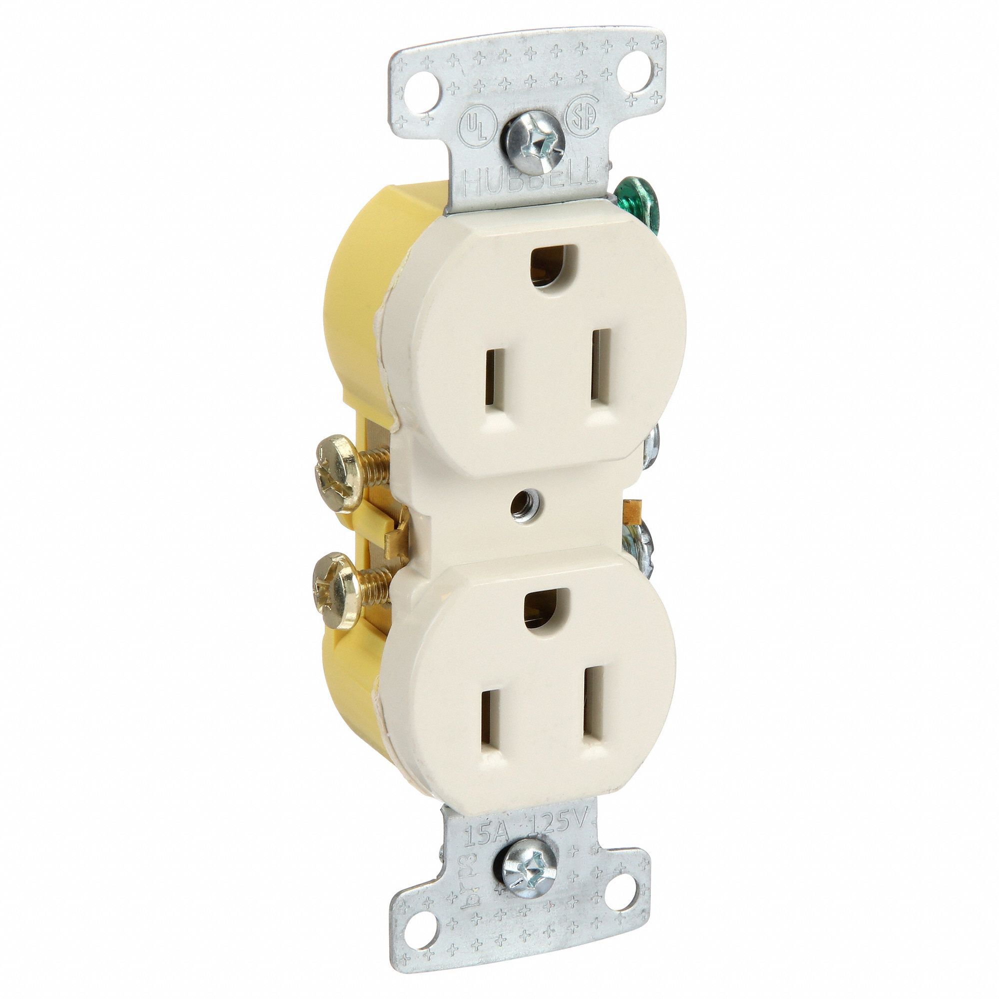 RECEPTACLE,15 A,LIGHT ALMOND,125V AC