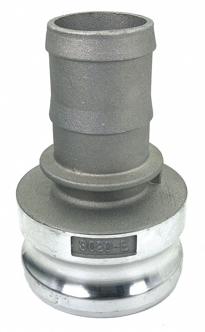 CAM & GROOVE ADAPTER: 3 IN COUPLING, 2 IN HOSE FITTING SIZE, 5 13/32 IN OVERALL LG