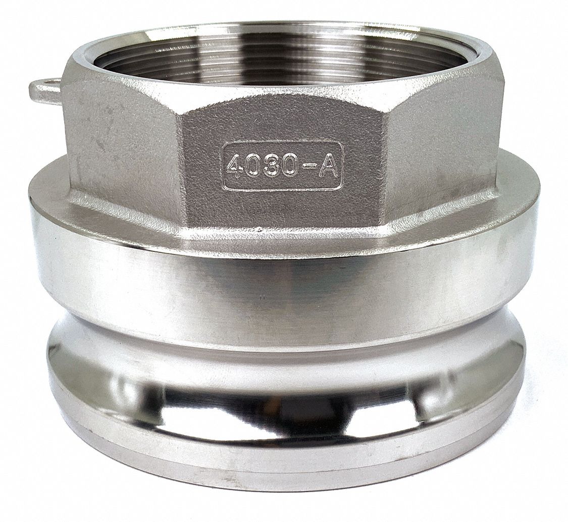 CAM AND GROOVE ADAPTER: 4 IN COUPLING, 3