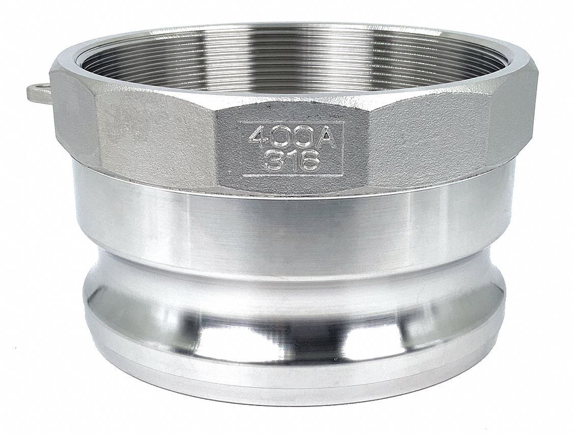 CAM AND GROOVE ADAPTER: 4 IN COUPLING, 4