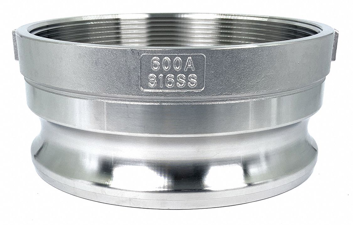 CAM AND GROOVE ADAPTER: 6 IN COUPLING, 6