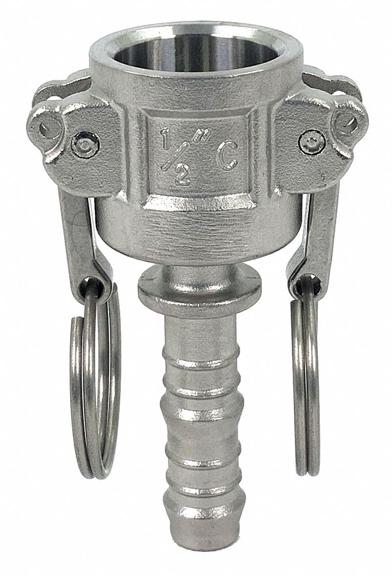 CAM & GROOVE COUPLING: ½ IN COUPLING, 150 PSI MAX AT 70 ° F, MALE HOSE SHANK