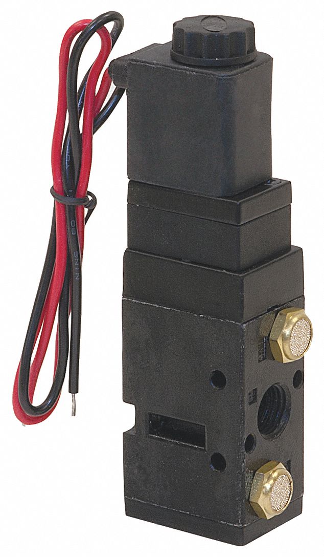 Solenoid Air Valve: Steel, Black, Dump Truck Class Heavy