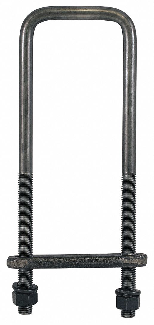 BUYERS PRODUCTS Silver, Square Bend UBolt Kit, Height (In.) 1/2 in