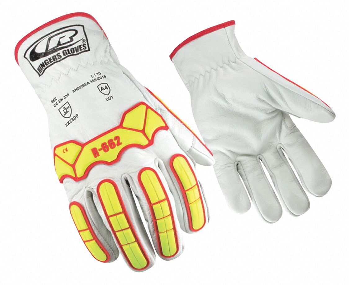 MECHANICS GLOVES, M (9), DRIVERS GLOVE, PREMIUM GOATSKIN, ANSI CUT LEVEL A4