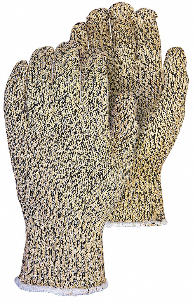 SUPERIOR GLOVE Knit Gloves, 11, Black/Yellow, Black/Yellow, 1 PR