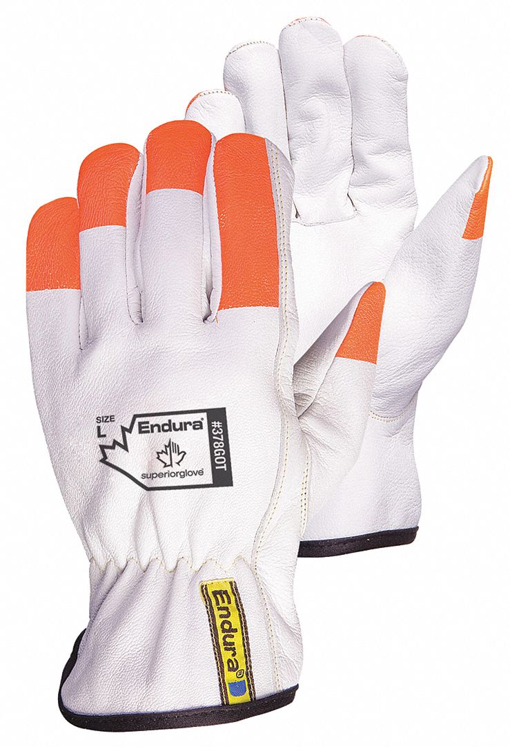 ENDURA Leather Gloves XL ( 10 ), Goatskin, Std, Glove, Full Finger