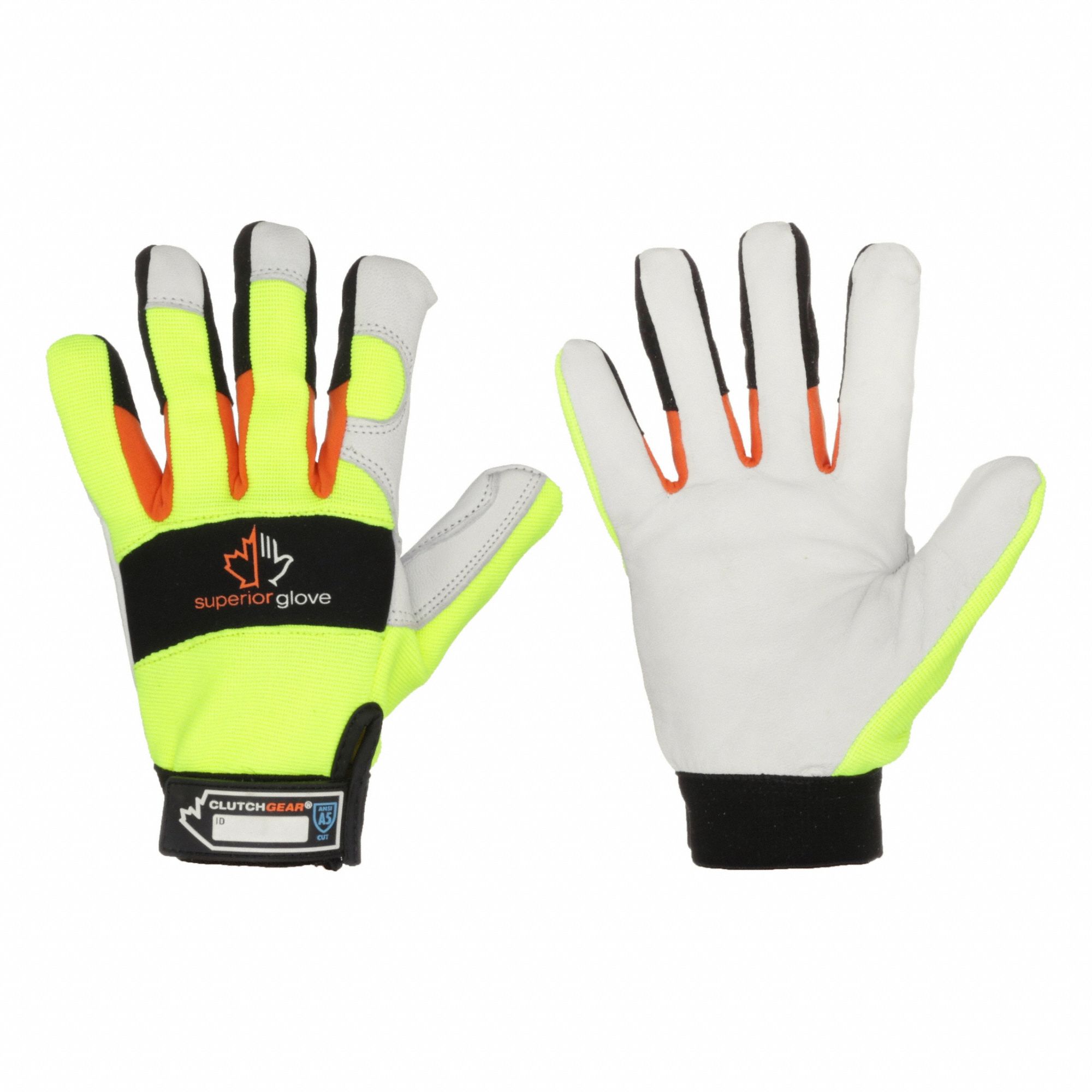 Leather Gloves: S ( 7 ), Work Glove, Goatskin, Premium, ANSI Cut Level A5, Full, 1 PR