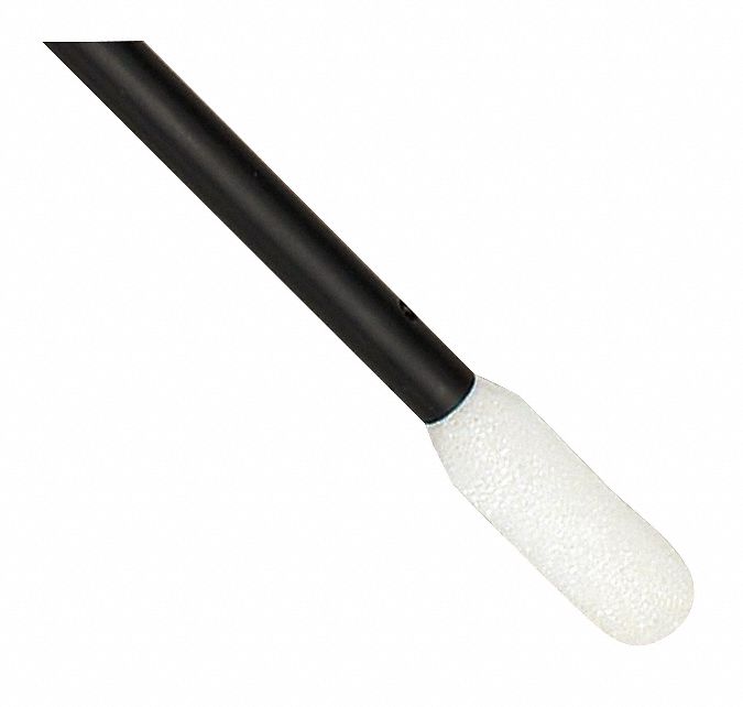 Swab: Polyurethane Foam, 4 1/2 in Overall Lg, 13/16 in Tip Lg, 3 5/8 in Handle Lg, Flex Tip, 50 PK