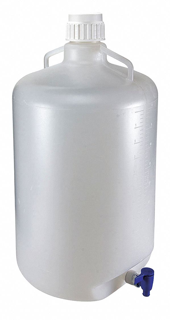 GLOBE SCIENTIFIC Carboy Cylindrical, Integral Shoulder Carboy/Jerrican