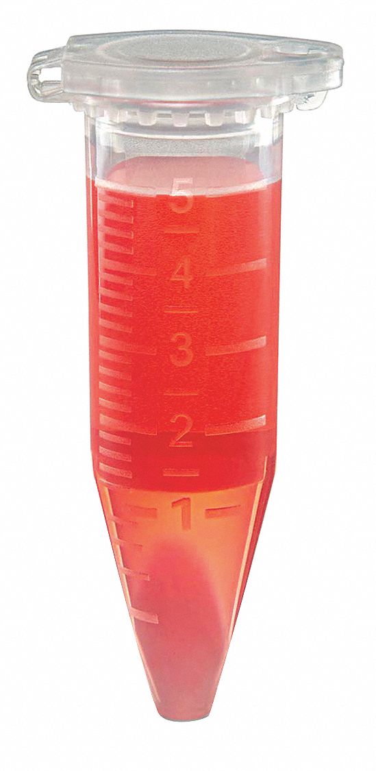 Centrifuge Tube: Polypropylene, 0.17 oz Capacity - oz, 5 mL Capacity - mL, Includes Closure, Amber