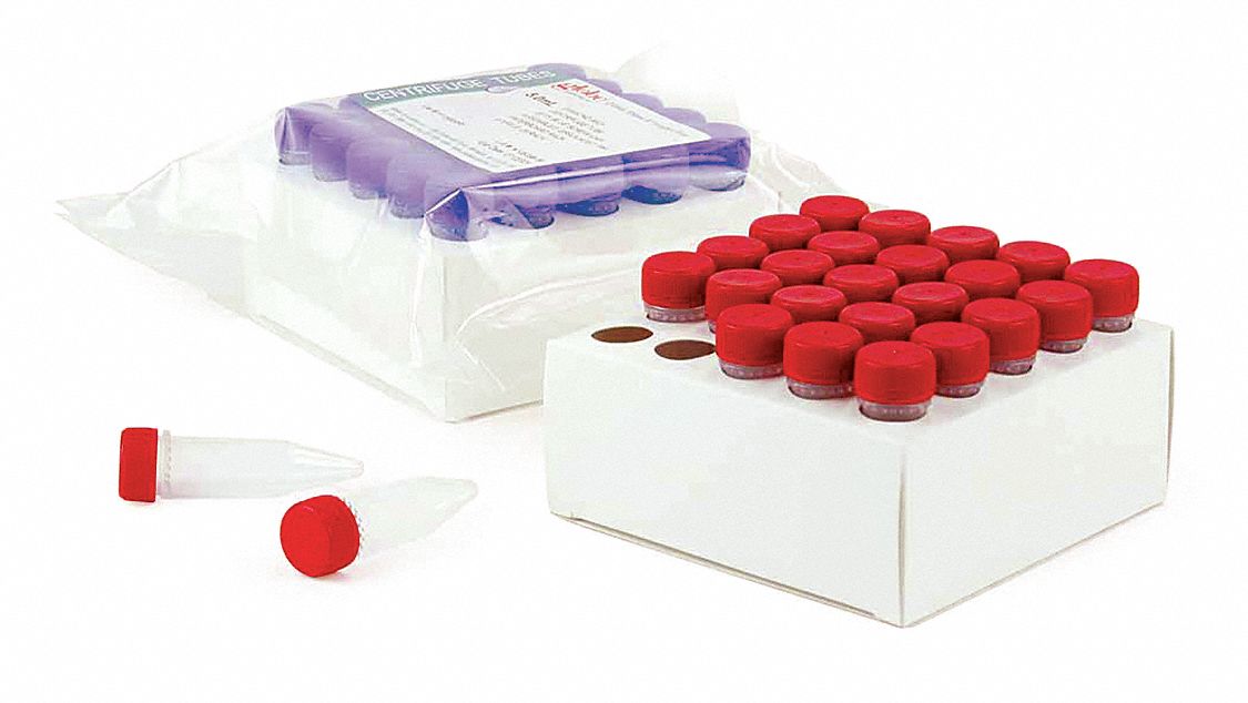 Centrifuge Tube: Polypropylene, 0.17 oz Capacity - oz, 5 mL Capacity - mL, Includes Closure, Clear