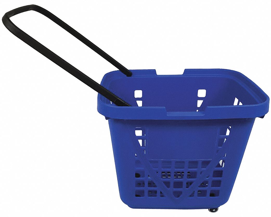 SHOPPING BASKET, Plastic, Blue, Rolling Hand Basket 55NJ28114815AZU0