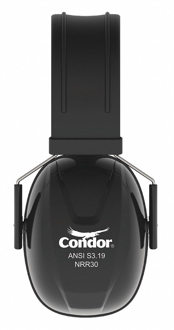 Earmuffs: Over-the-Head Earmuff, Passive, 30 dB NRR, Foam/PVC, Black