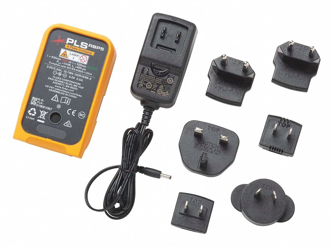 Battery and Charger: Yellow, Battery and Charger, 4 3/16 in Overall Ht, 3.6V