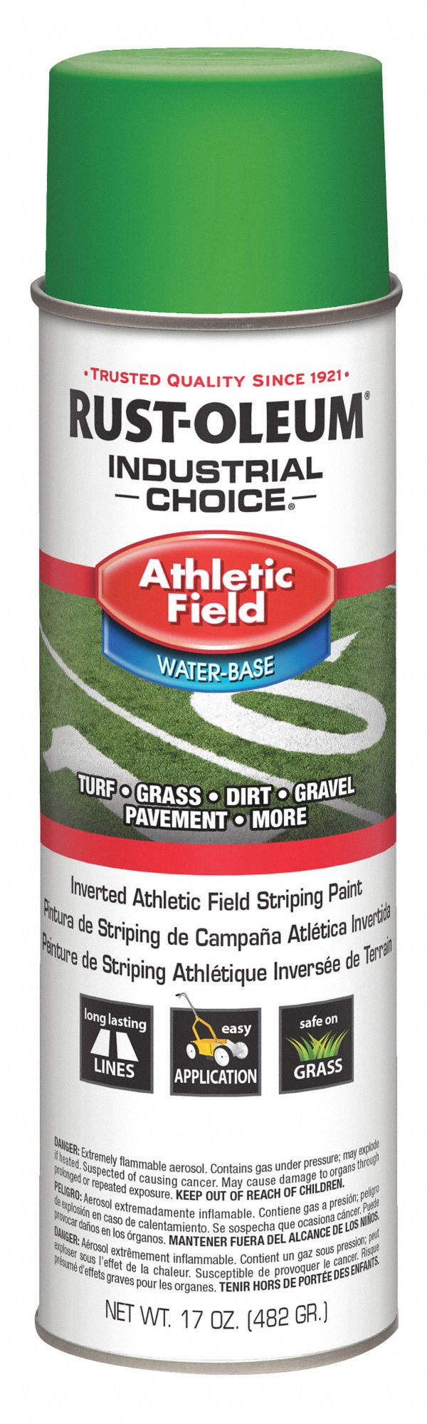 Athletic Field Striping Paint: Inverted Paint Dispensing, Turf Green, 20 oz