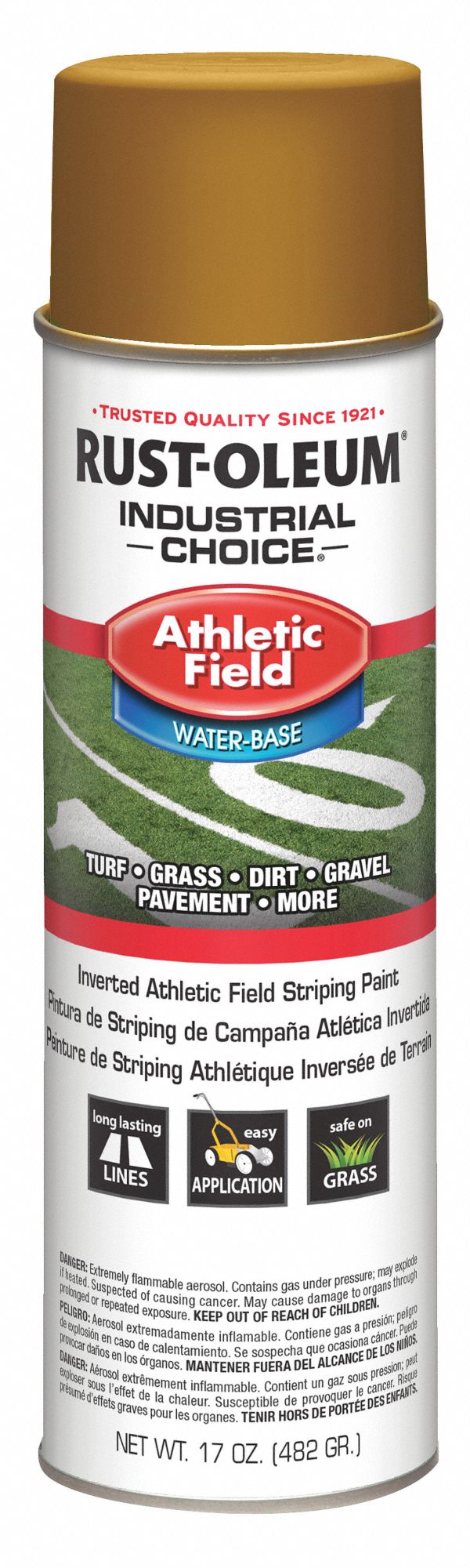 Athletic Field Striping Paint: Inverted Paint Dispensing, Old Gold, 20 oz