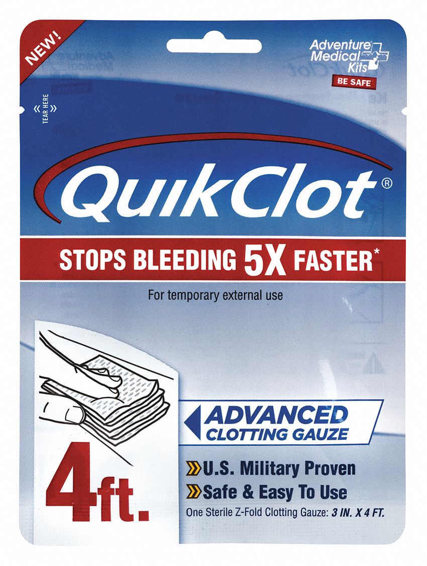 Gauze Pad: 4 ft Dressing Lg, 3 in Dressing Wd, Gauze, Sterile, Fastener Not Included