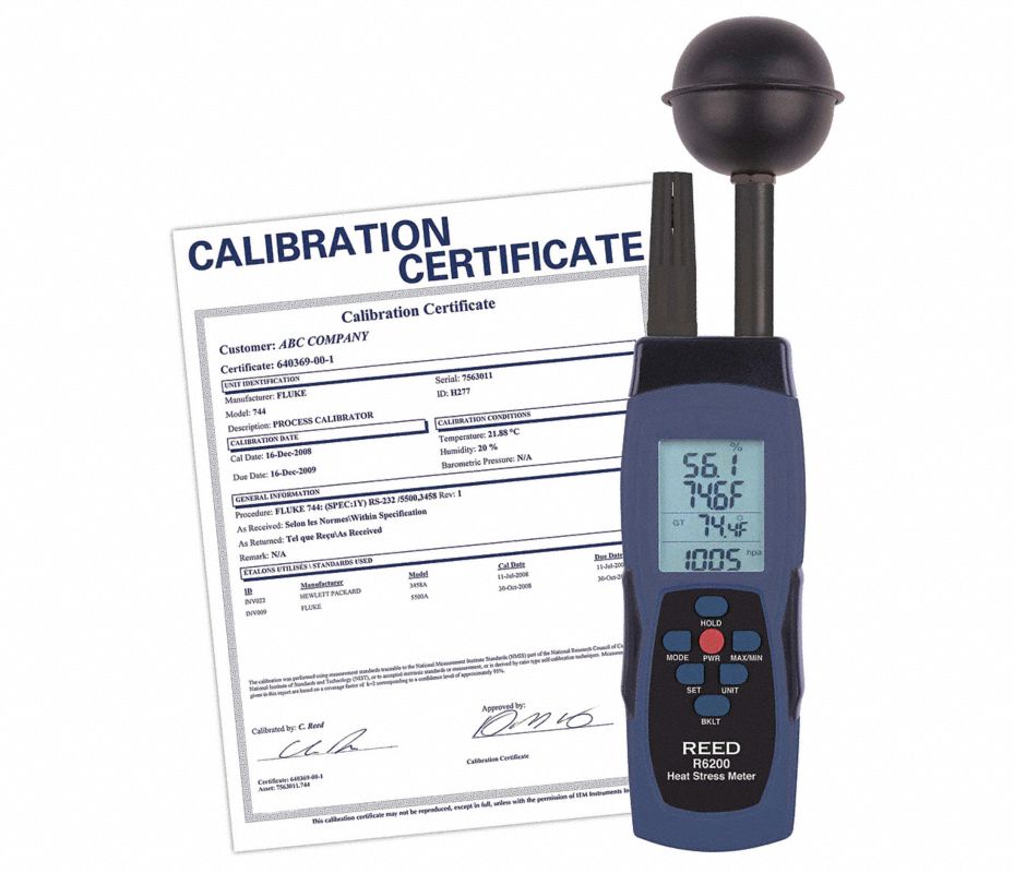 REED INSTRUMENTS Medidor de Estrés Térmico,LCD - 55NP10 | R6200-NIST ...