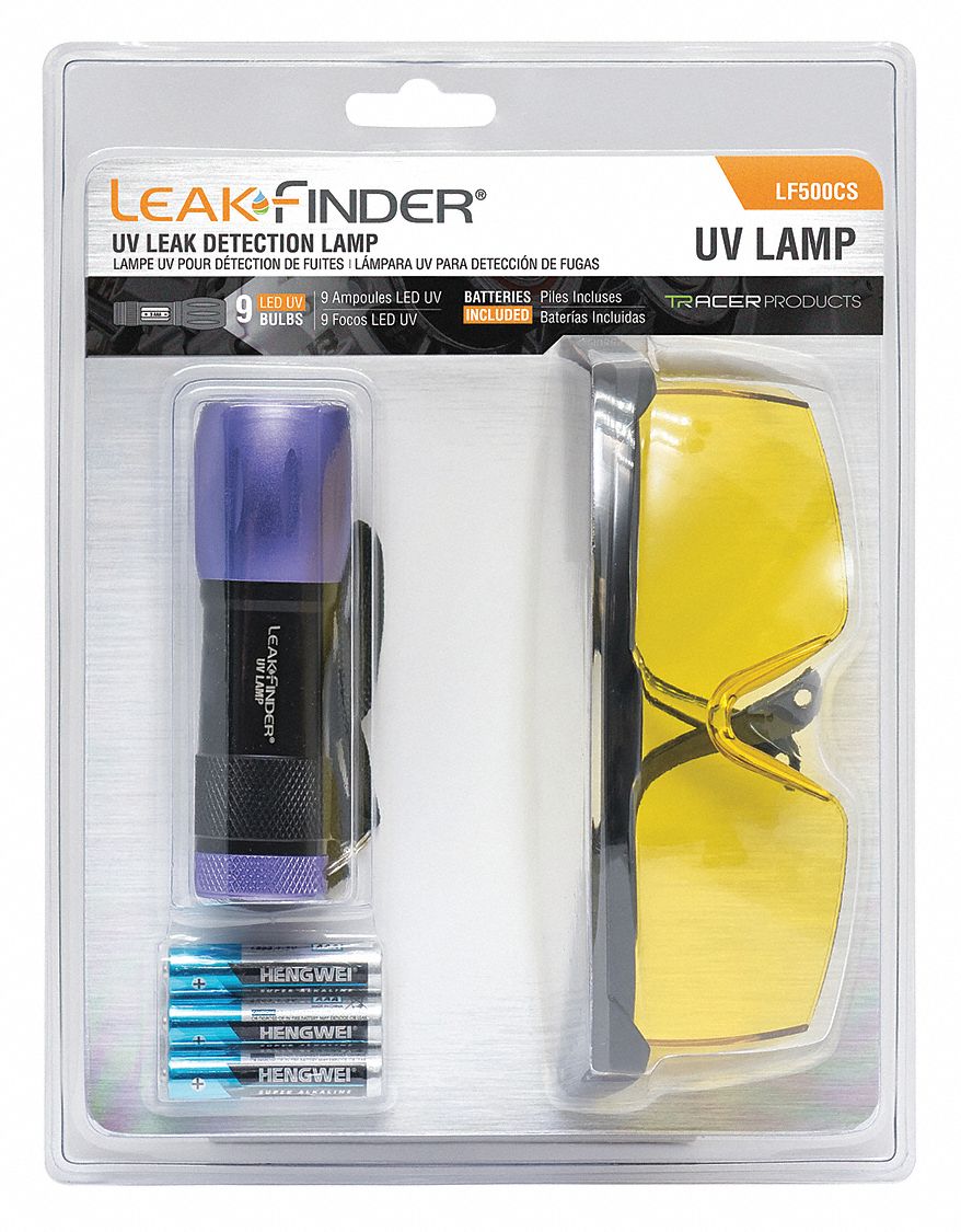 LEAKFINDER, Leak Detector UV Flashlight, A/C System/Coolant/Oil, UV