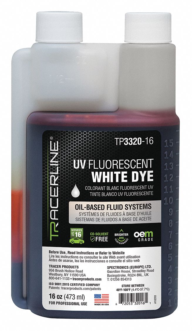TRACERLINE UV Leak Detection Dye, 16 oz. Size 55NP40TP332016 Grainger
