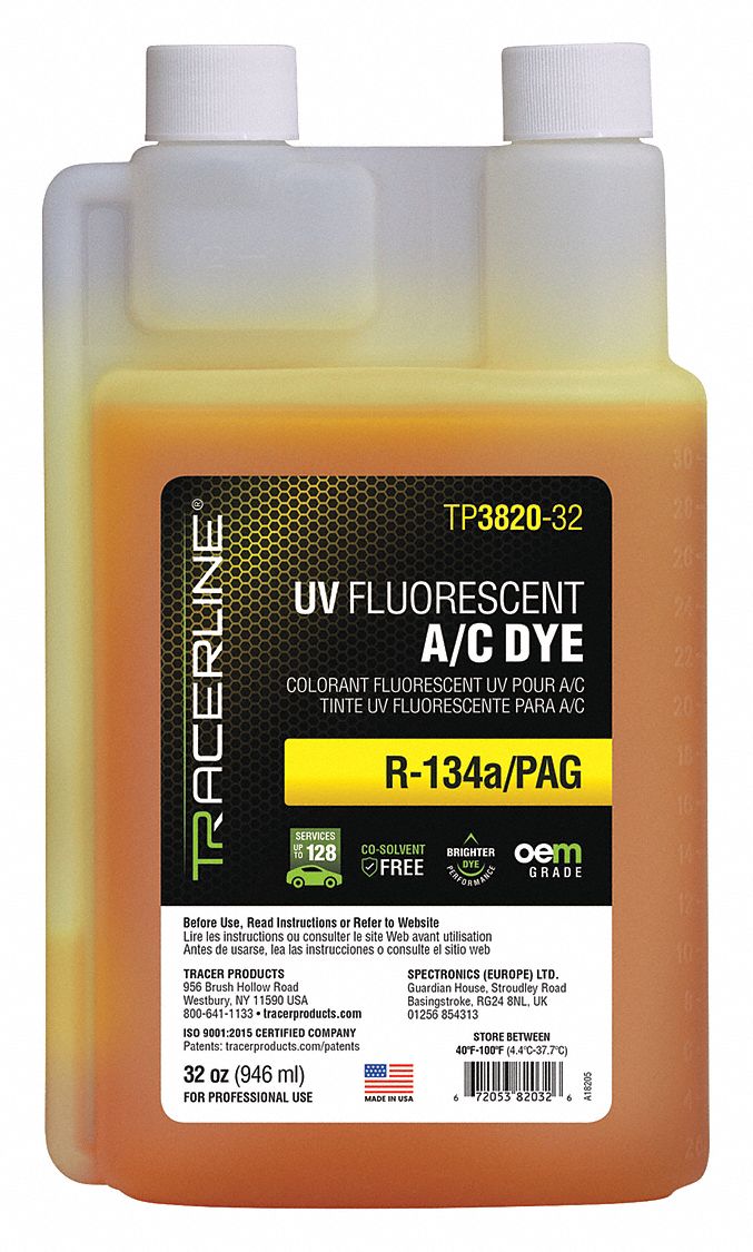 TRACERLINE UV Leak Detection Dye, 32 oz. Size 55NP54TP382032 Grainger