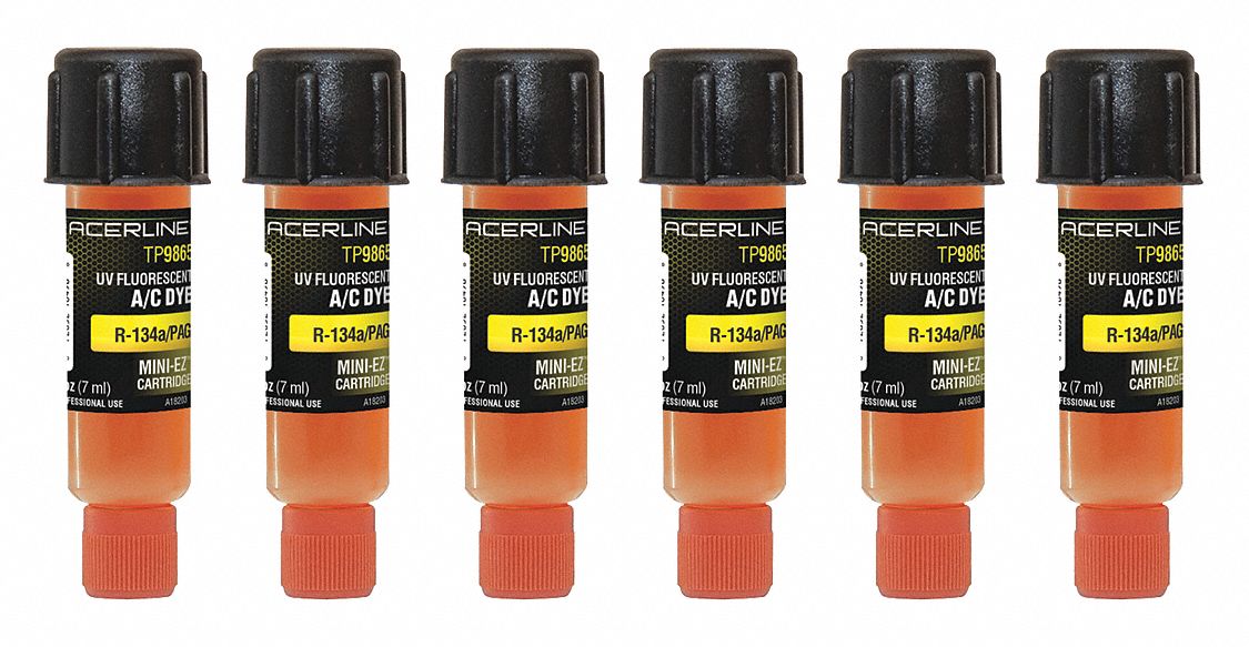 Universal Dye Cartridge: A/C Dye Refill, 6 Pieces, R-134a