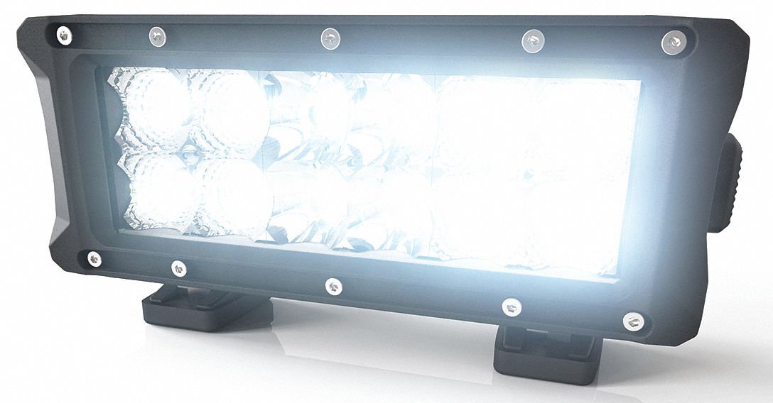 Vehicle Work Light: Rectangular, Flood/Spot, LED, Bolt, Blunt Cut Wires, Universal, Black