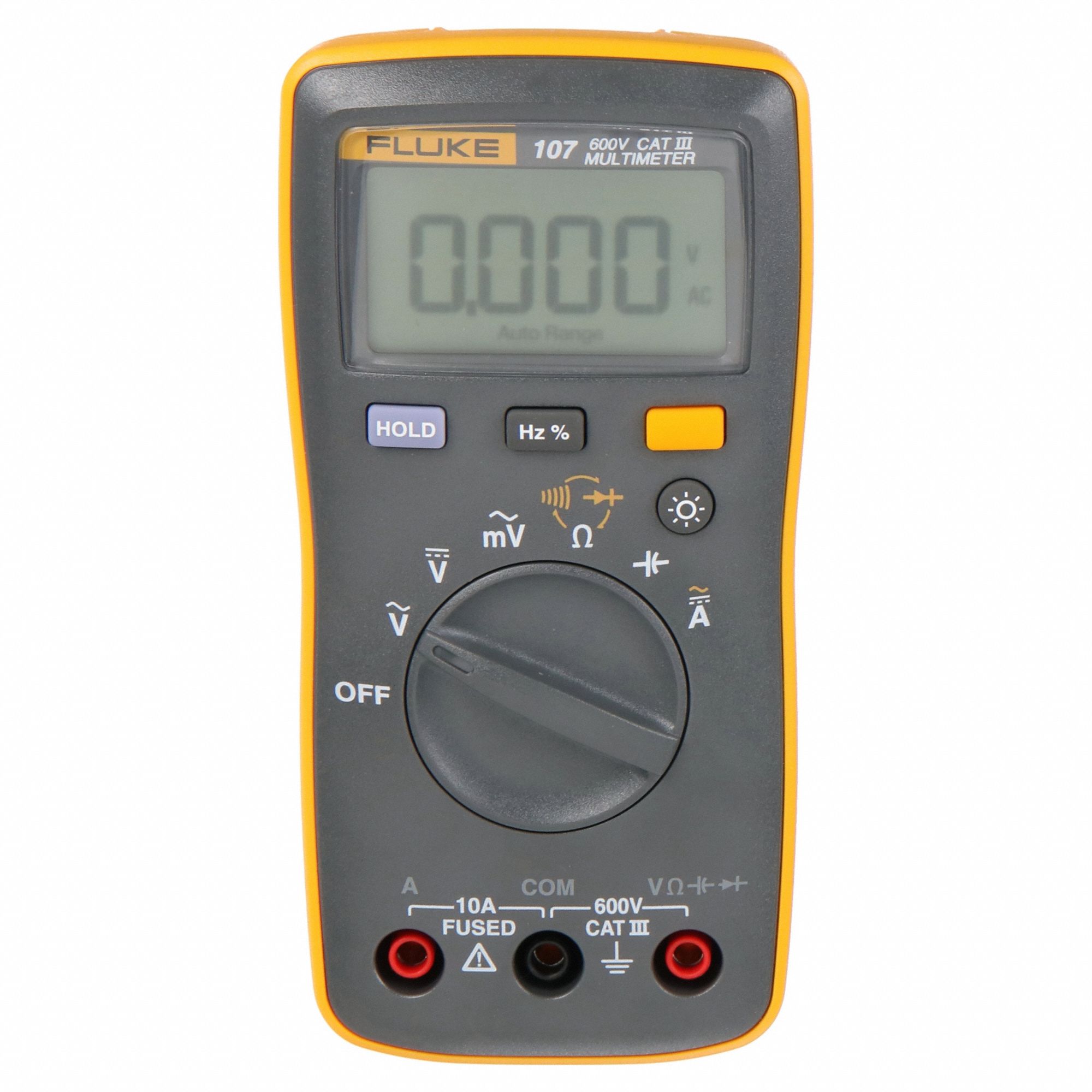 FLUKE, CAT III 600V, Avg, Digital Multimeter - 55NR56|FLUKE-107 ESP ...