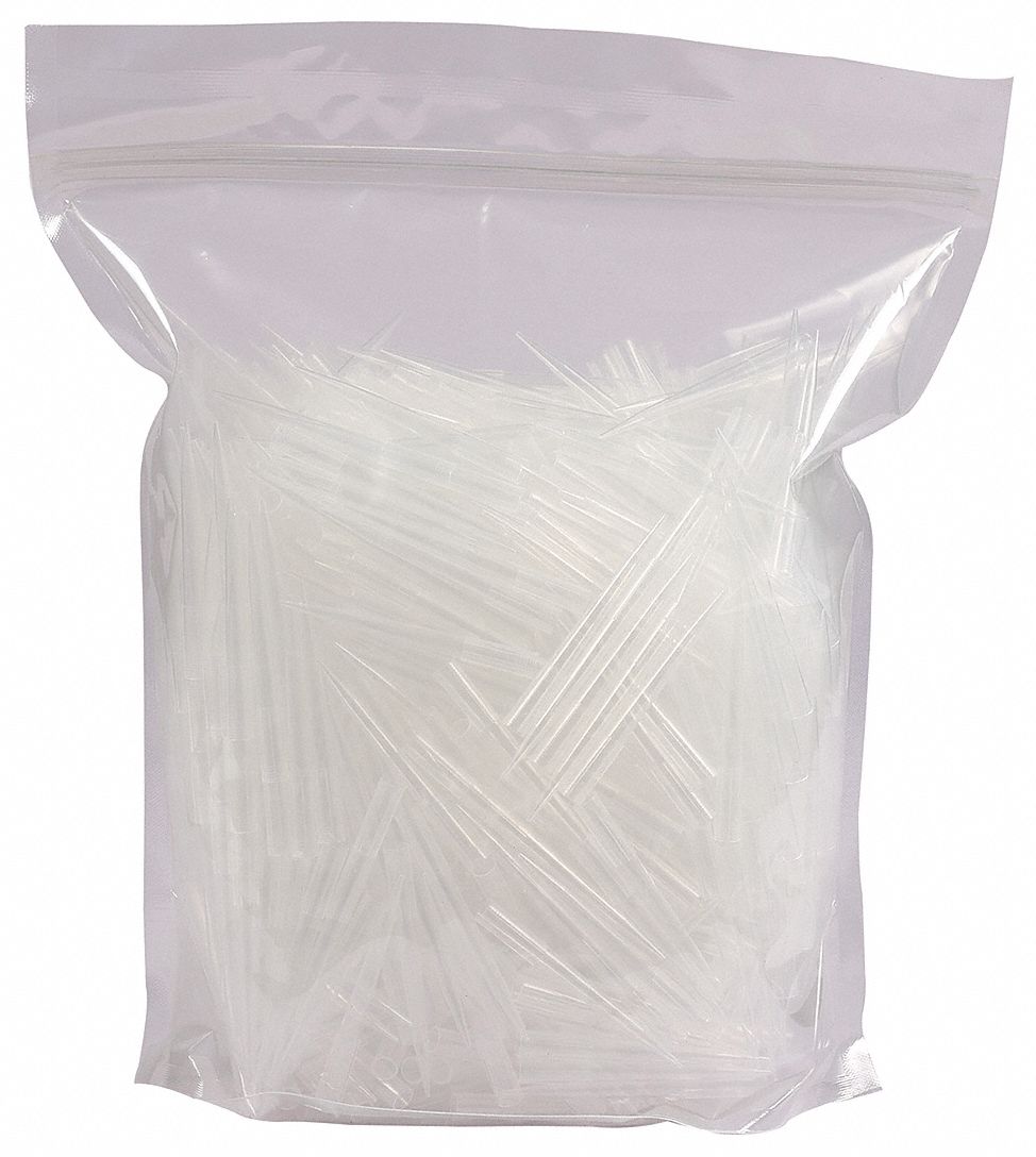 Pipette Tip: Non-Sterile, 1, 000 ul Capacity, Bulk Bag, No Filter, Clear, 500