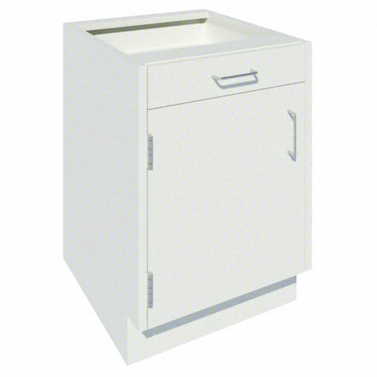 Base Cabinet: 27 5/8 in Overall Ht, 22 in Overall Dp, 18 in Overall Wd, Steel, 1 Drawers, 1 Shelves