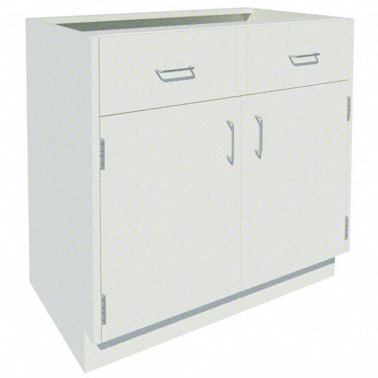 Base Cabinet: 35 1/8 in Overall Ht, 22 in Overall Dp, 36 in Overall Wd, Steel, 2 Drawers, 1 Shelves