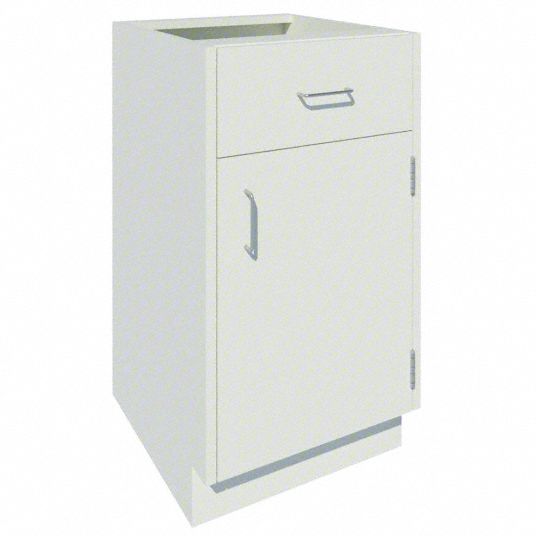 Base Cabinet: 35 1/8 in Overall Ht, 22 in Overall Dp, 18 in Overall Wd, Steel, 1 Drawers, 1 Shelves